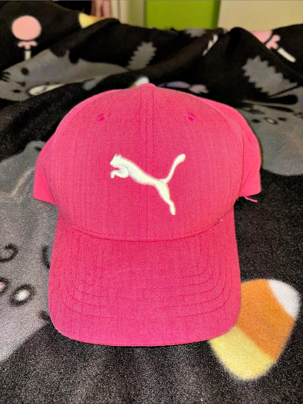 Puma Hot Pink Floral Baseball Cap Logo Like New